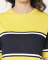 Shop Yolo Yellow Color Block T-Shirt Dress-Full