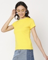Shop Women's Yolo Yellow Slim Fit T-Shirt-Design