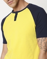 Shop Yolo Yellow Raglan Henley T-Shirt