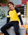 Shop Yolo Yellow Raglan Sport's Trim Full Sleeves T-Shirt-Front
