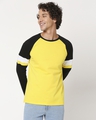 Shop Yolo Yellow Raglan Sport's Trim Full Sleeves T-Shirt-Design