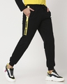 Shop Yolo Yellow Tape Color Block Joggers-Front