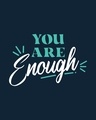 Shop You Are Enough 3/4th Sleeve Slim Fit T-Shirt Navy Blue