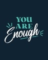 Shop You Are Enough Half Sleeve T-Shirt Navy Blue