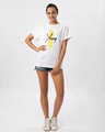 Shop Women's White Young Forever Side Graphic Printed Boyfriend T-shirt-Design