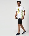 Shop Young Forever Side Contrast Side Seam Panel T-Shirt-White-Neon Green-Design