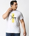 Shop Men's White Young Forever Side Graphic Printed Plus Size T-shirt-Front