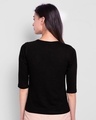 Shop Young & Wild Round Neck 3/4 Sleeve T-Shirt Black-Design