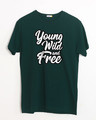 Shop Young Wild Typography Half Sleeve T-Shirt-Front