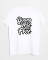 Shop Young Wild Typography Half Sleeve T-Shirt-Front