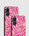 Shop Zebra Pink Premium Glass Case for Oppo A78 5G-Design