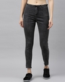 Shop Women's Black Cotton Skinny Fit Clean Look Jeans-Front