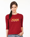 Shop Ziddi Round Neck 3/4th Sleeve T-Shirt-Front