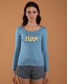 Shop Ziddi Scoop Neck Full Sleeve T-Shirt-Front