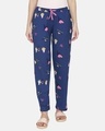 Shop Women's Navy Blue Oceana Annversary Knit Poly Pyjamas-Front