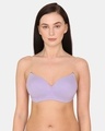 Shop Mid Fashion Medium Padded Non Wired 3/4th Coverage Backless Bra   Violet Tulip-Front