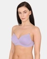 Shop Mid Fashion Medium Padded Non Wired 3/4th Coverage Backless Bra   Violet Tulip-Design