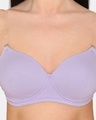 Shop Mid Fashion Medium Padded Non Wired 3/4th Coverage Backless Bra   Violet Tulip-Full