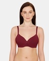Shop Padded Non Wired 3/4th Coverage T Shirt Bra   Rhododendron-Front