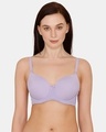 Shop Padded Wired 3/4th Coverage T Shirt Bra   Violet Tulip-Front