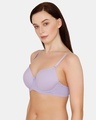 Shop Padded Wired 3/4th Coverage T Shirt Bra   Violet Tulip-Design