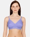Shop Rosaline Basics Double Layered Non Wired Medium Coverage Bra   Violet Tulip-Front