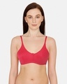 Shop Rosaline Double Layered Non Wired 3/4th Coverage Anti Microbial Finish T Shirt Bra-Front