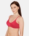 Shop Rosaline Double Layered Non Wired 3/4th Coverage Anti Microbial Finish T Shirt Bra-Design