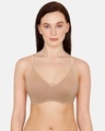 Shop Rosaline Essentials Double Layered Non Wired 3/4th Coverage Bra   Nude-Front