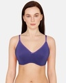 Shop Rosaline Essentials Double Layered Non Wired 3/4th Coverage Bra   Sodalite Blue-Front