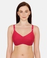 Shop Rosaline Essentials Double Layered Non Wired Full Coverage Bra   Coral-Front