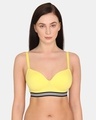 Shop Sporty Twist Padded Non Wired 3/4th Coverage T Shirt Bra   Aurora-Front