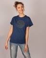 Shop Zodiac Signs Gold Print Boyfriend T-Shirt-Design