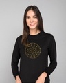 Shop Zodiac Signs Gold Print Fleece Light Sweatshirts-Front