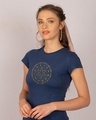 Shop Zodiac Signs Gold Print Half Sleeve T-Shirt-Front