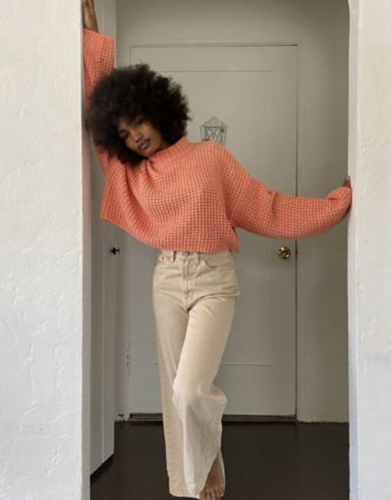 Basic Cropped Sweater with Jeans