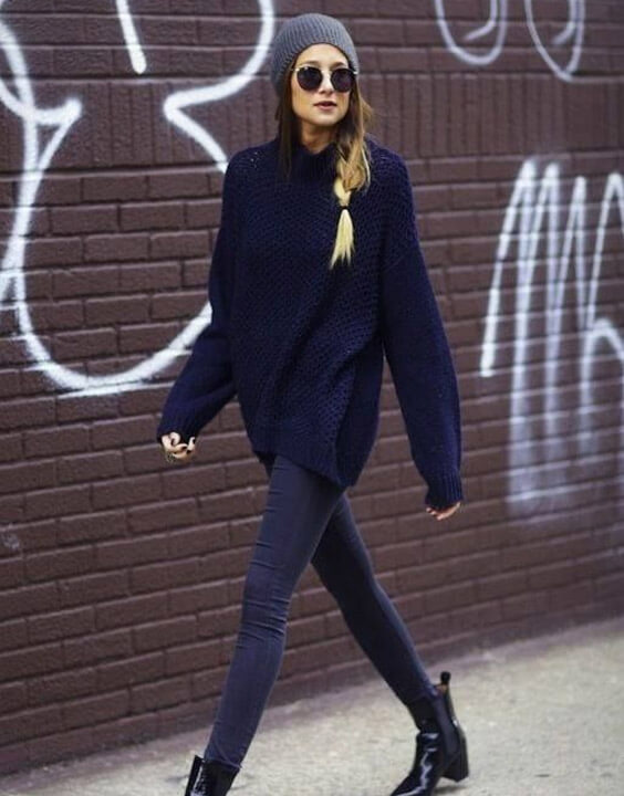 Oversized Sweater with Skinny Jeans