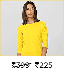 Pineapple Yellow Round Neck 3/4th Sleeve T-Shirt