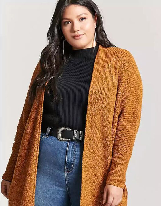 Plus size shop cardigan outfits