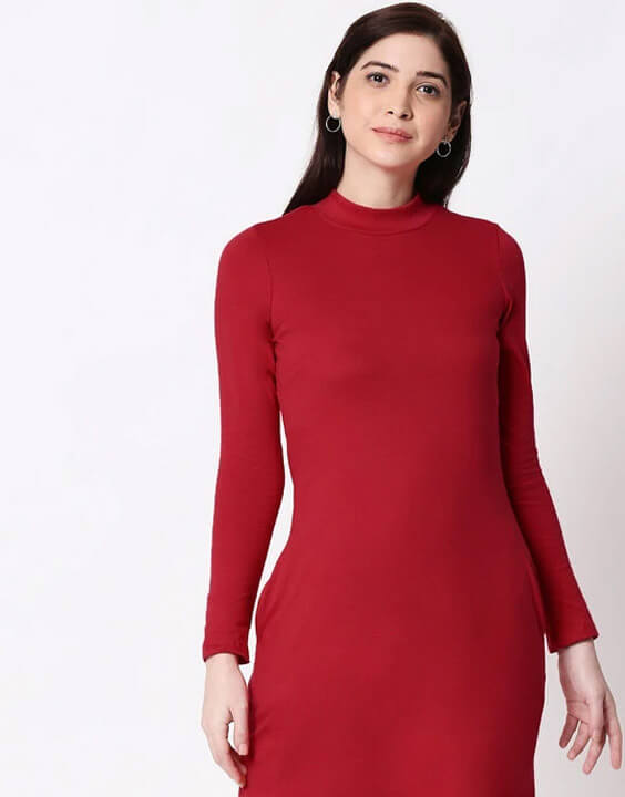 Smart casual best sale red dress