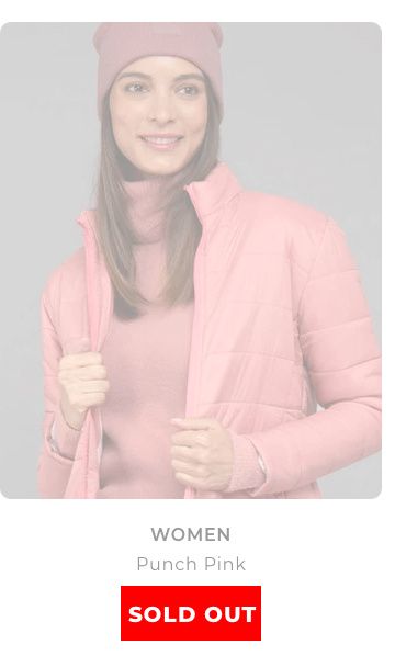 Pink Plain Puffer Winter Jackets for Women
