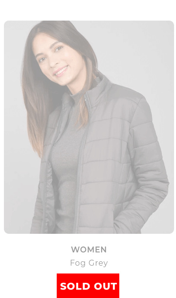 Grey Plain Puffer Winter Jackets for Women