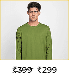 Woodbine Green Plain Full Sleeve T-Shirt