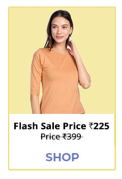 Apricot Orange Round Neck 3/4th Sleeve T-Shirt