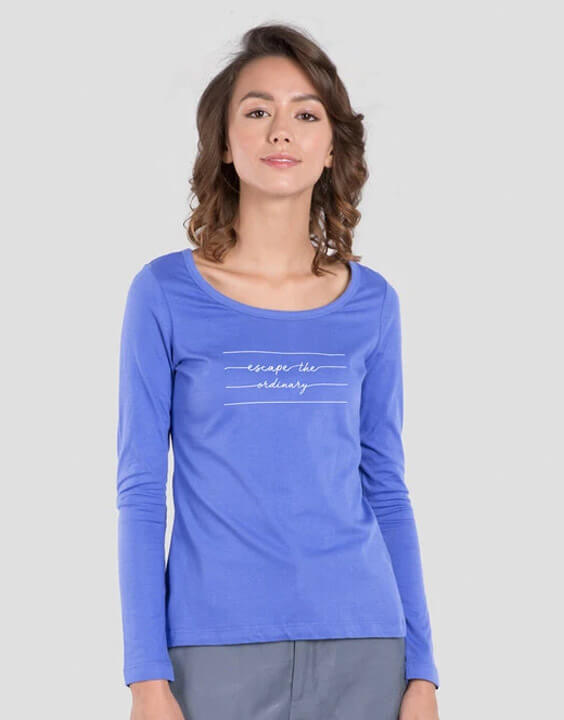 Blue Full Sleeve T Shirts for Women