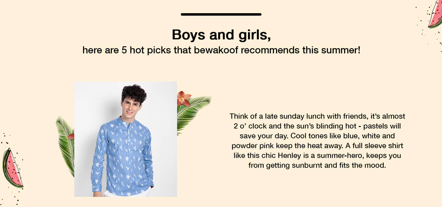 Metal Blue Slim Fit Printed Henley Shirt
