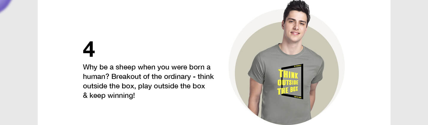 Think Outside The Box Half Sleeve T-Shirts