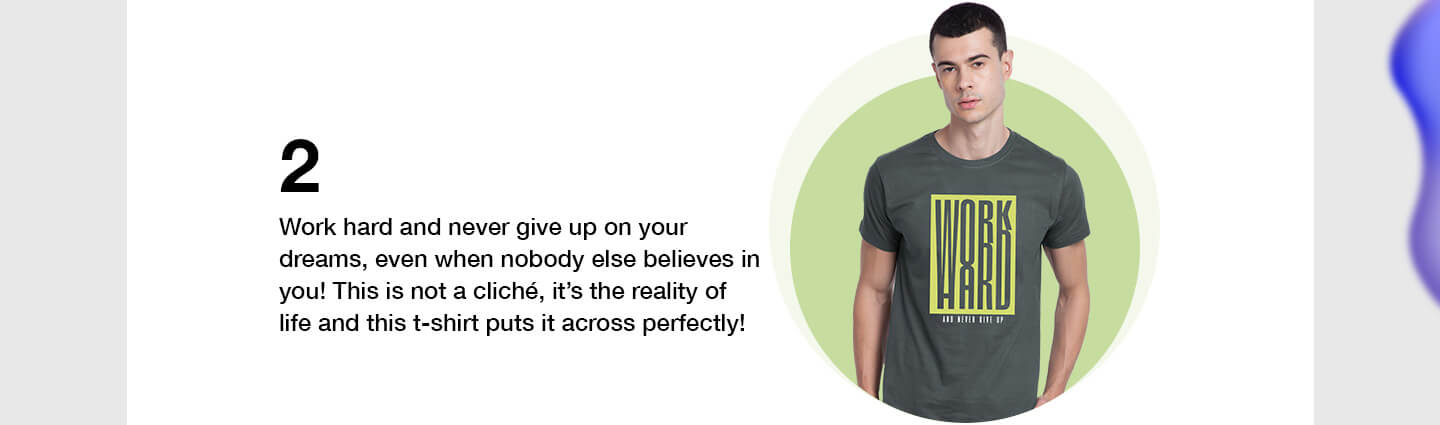 Work Hard Half Sleeve T-Shirts