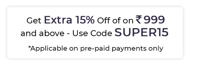 Get 15% Off on Rs. 999