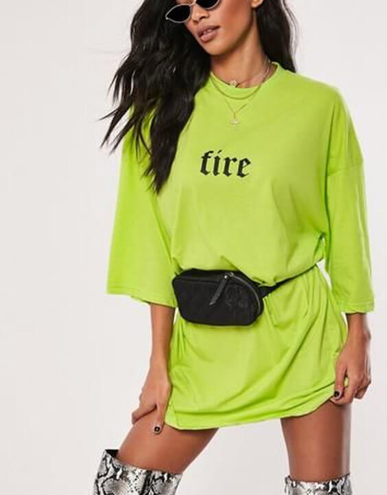 Green Oversized T Shirt Dress for Women - Bewakoof Blog Oversized T-Shirts Outfit Idea